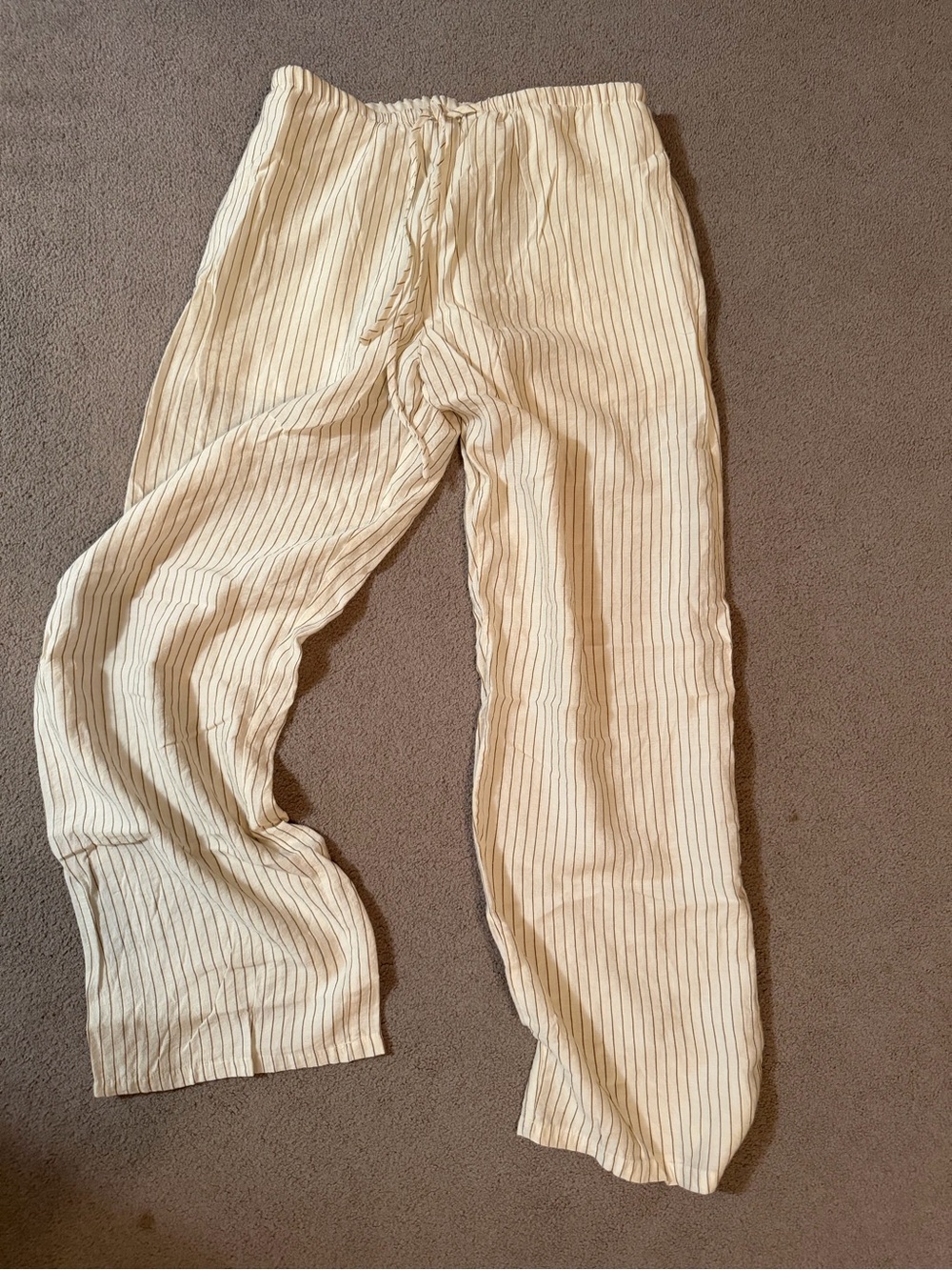 Things Between striped wide leg pants